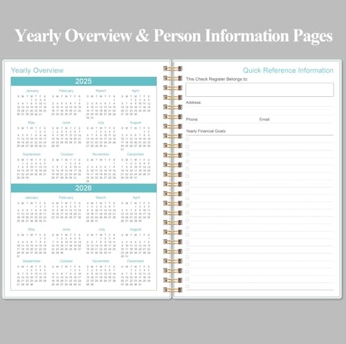 Check Register - A5 Checkbook Register for Personal Checkbook, Expense Black