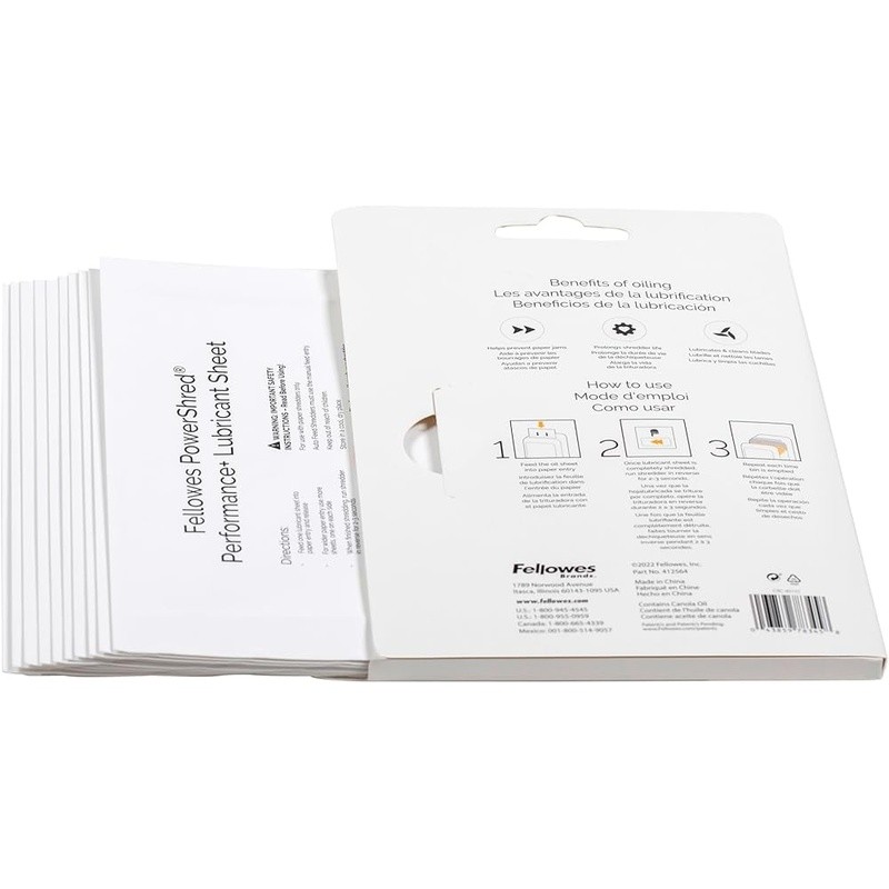 Shredder Lubricant Sheets 10 Pack Prevent Jams Optimize Performance Easy Use
