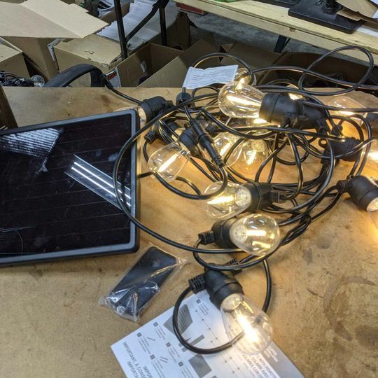 SunForce Solar String Lights with Remote Control 15 Bulbs 35ft. 1600334