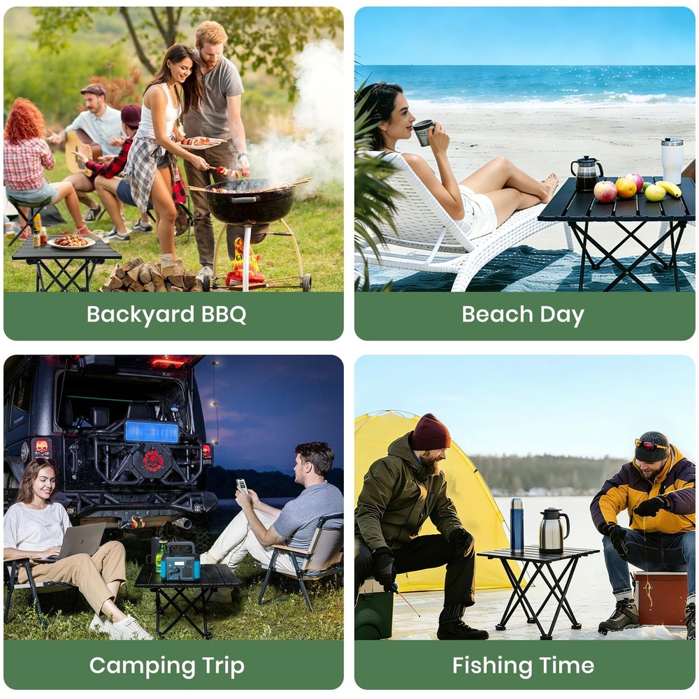 2 Pack Portable Camping Table Foldable, Ultralight Small Folding Beach Table ...