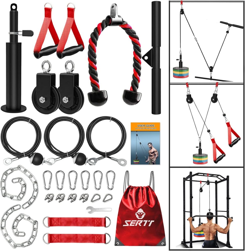 Gym Weight Cable Pulley System LAT Pull Down Home Workout Kit