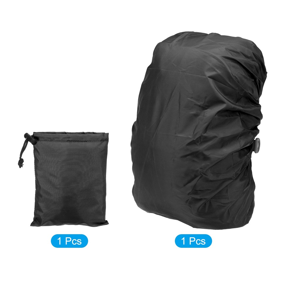 40-50L Backpack Rain Cover with Drawstring Bag, L, Black