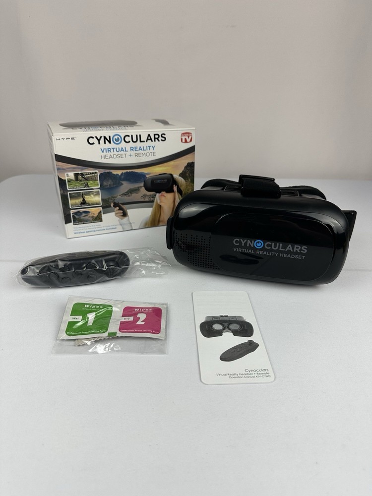 Cynocular's VR Virtual Reality App 3D Glasses Adjustable Headset Plus Remote New