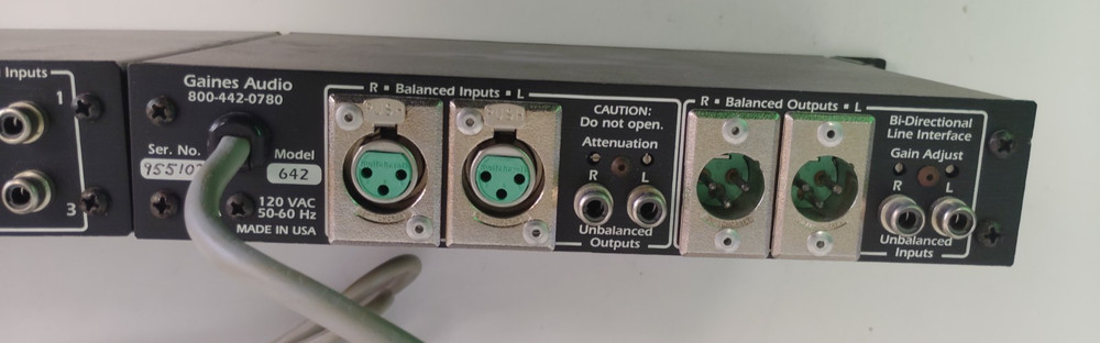 Gaines Audio Set Balanced Line Interface Model 444 & Model 642 W/rack POWERS ON
