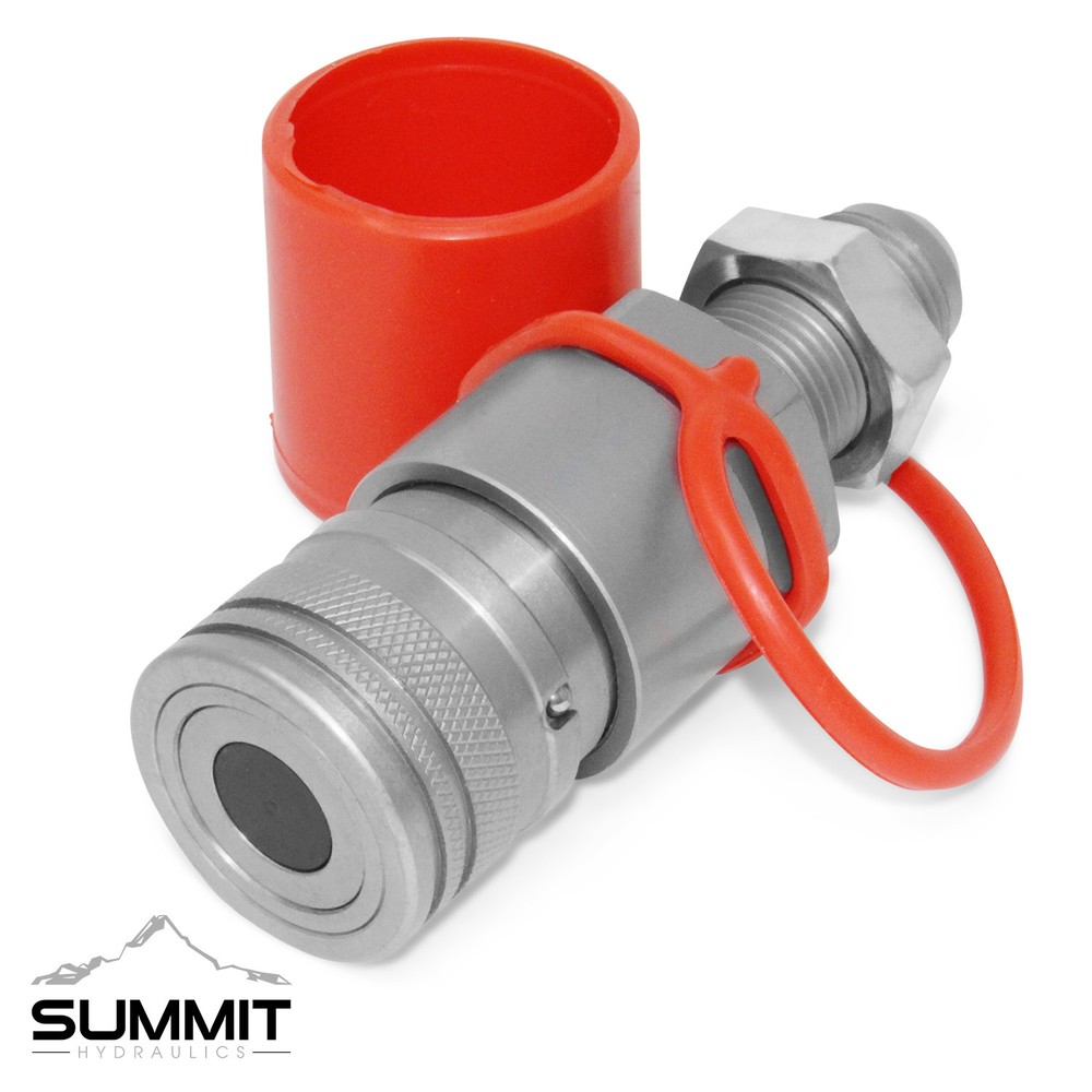 Flat Face Hydraulic Quick Connect Coupler, #10 JIC Bulkhead Skid Steer Mount