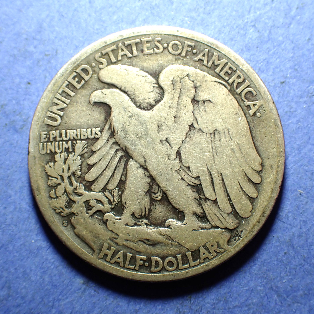 1921-S Walking Half Dollar VG+