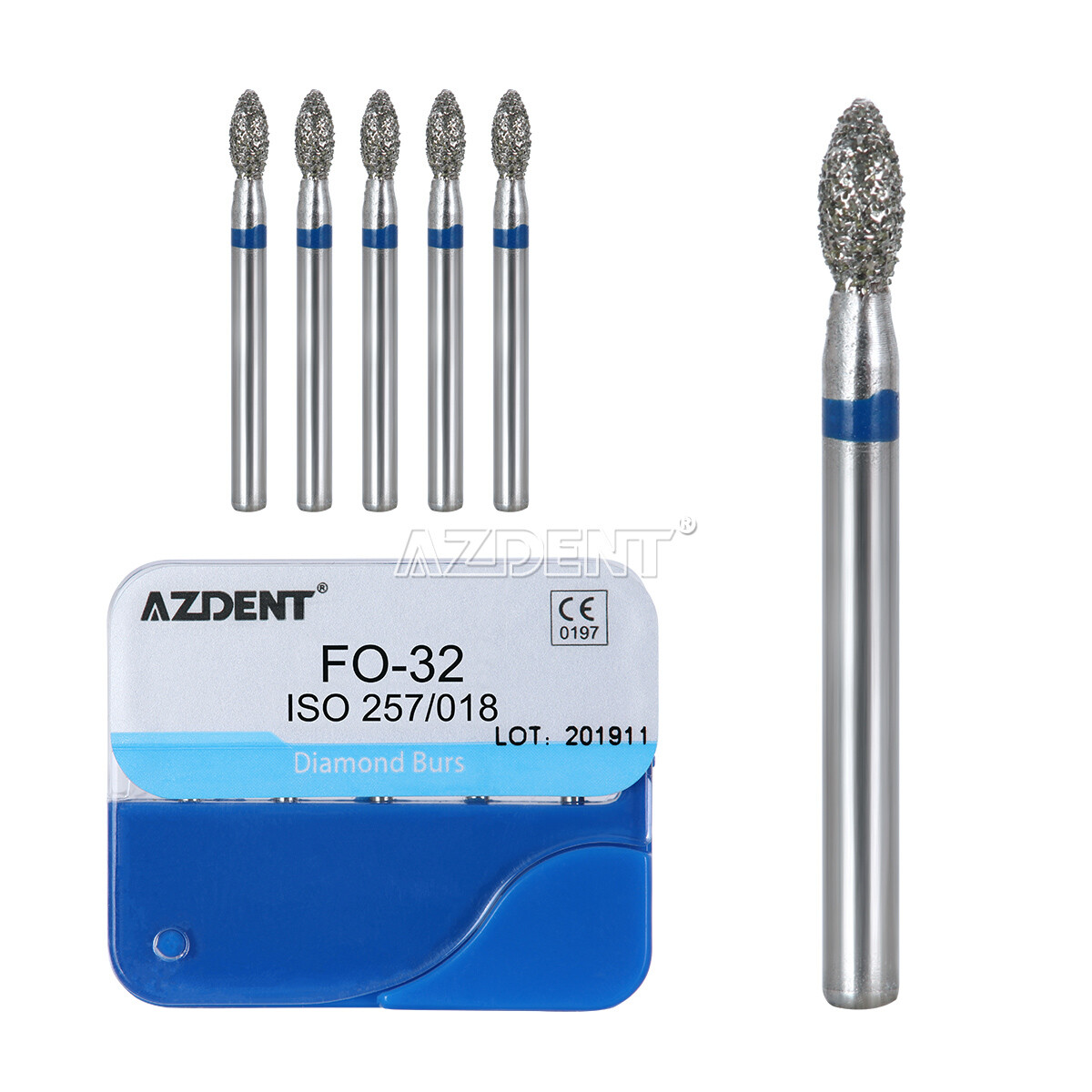 US 100pcs Dental Diamond Burs Kit for High Speed Handpiece Medium FG 1.6MM