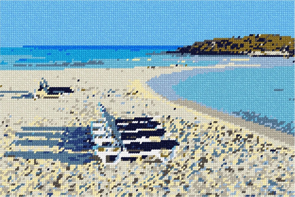 Beach Scene Needlepoint Kit or Canvas