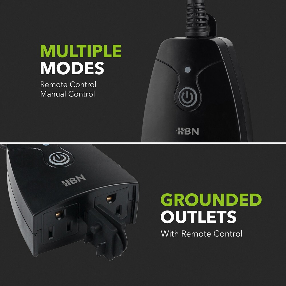 HBN 3 Pack Outlets Wireless Remote Control Electrical Outlet Switch With Remote