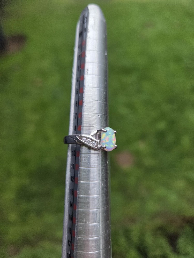Sterling Silver Opal Ring 925 Size 5