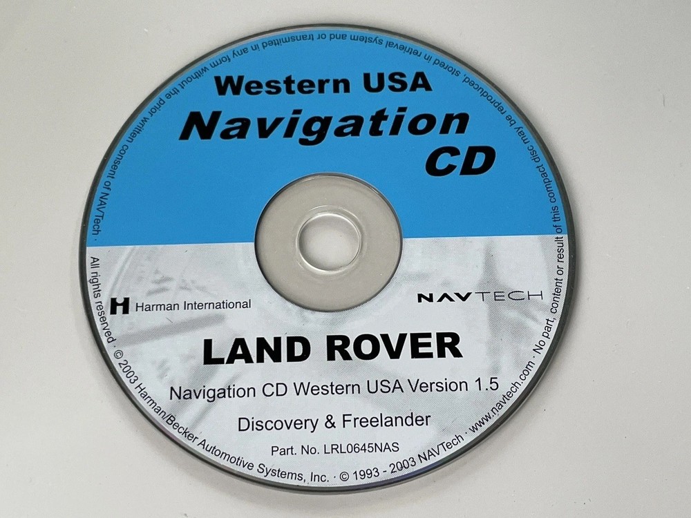 2002 2003 2004 2005 Land Rover Freelander Discovery II Navigation CD WESTERN MAP