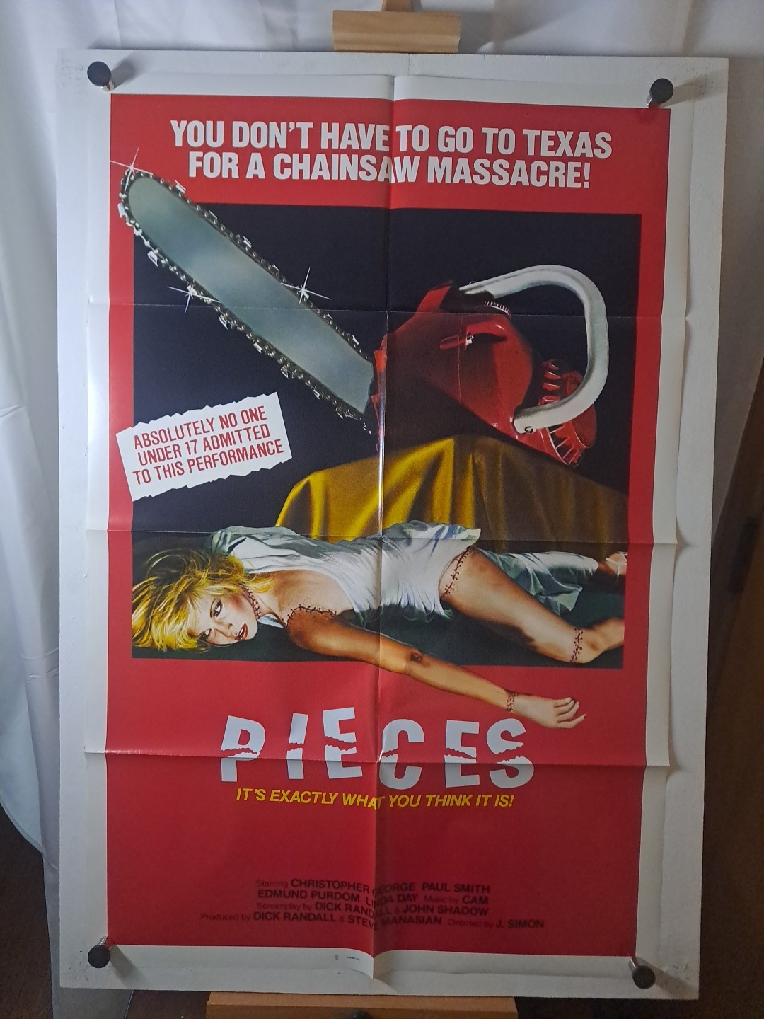 PIECES ORIGINAL 27x41 MOVIE POSTER HORROR 1983 FOLDED