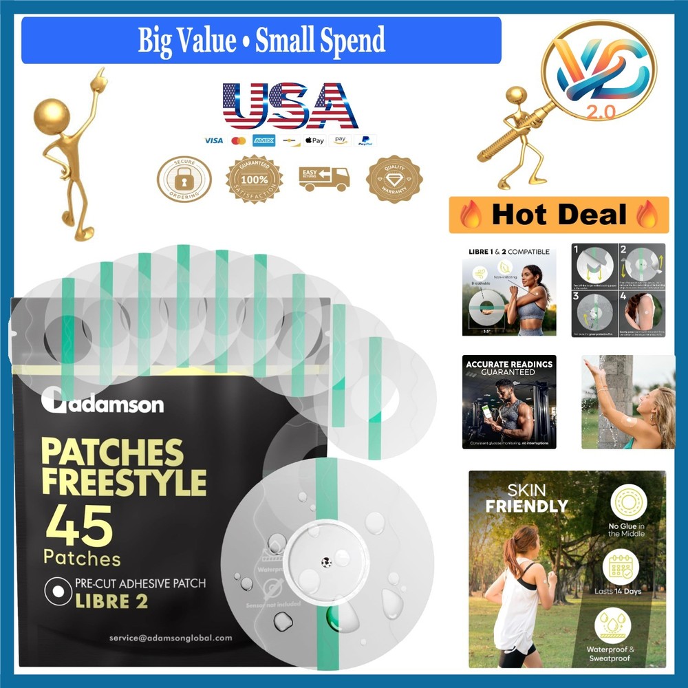 Freestyle Libre 2 Waterproof Sensor Covers 45 Transparent Protectors