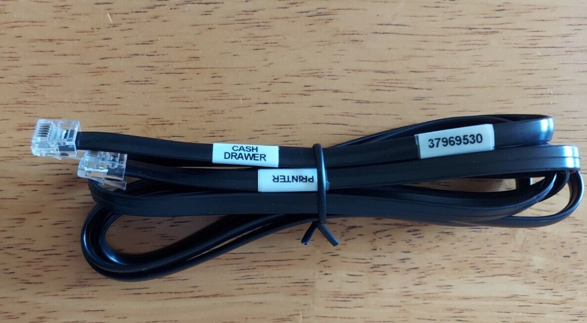 6-pin Black Printer to Cash Drawer Kick Cable Cord Fits Square 37965600 CD3