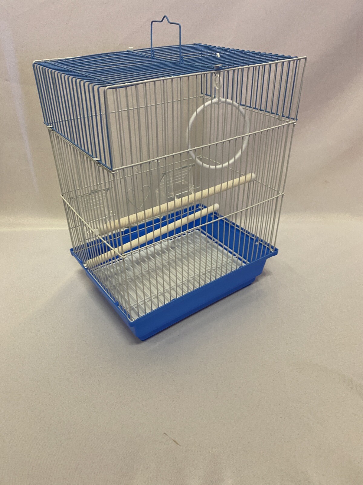 Prevue Pet Products Flat Top Economy Small Bird Cage Small Blue Plastic Base