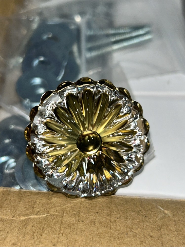 16 New Antique Style Brass Cabinet Knobs Flower Vintage Pulls