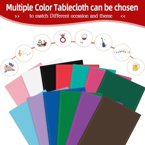 6 Pack Plastic Table Cloth 84", Disposable Tablecloth Table Round Lavender