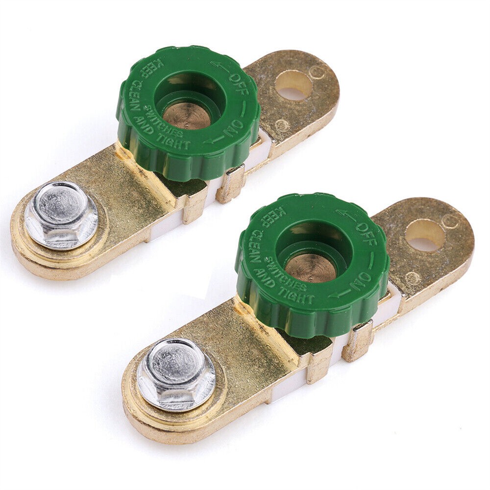 2x Battery Terminal Quick Disconnect Switch Side Post Battery Shut/Cut Off Brass
