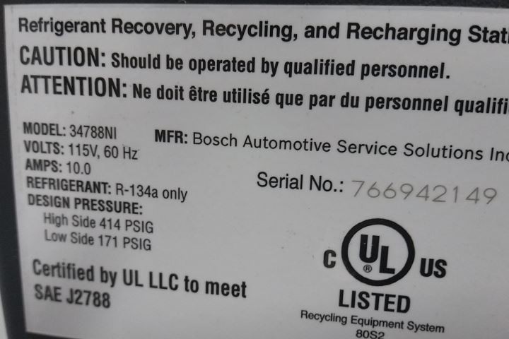 Robinair 34788NI 30 Lb Tank Capacity 115VAC Refrigerant RRR Machine