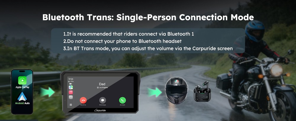 W602S PRO 6.25" Motorcycle CarPlay & Android Auto Display Wireless Connectivity