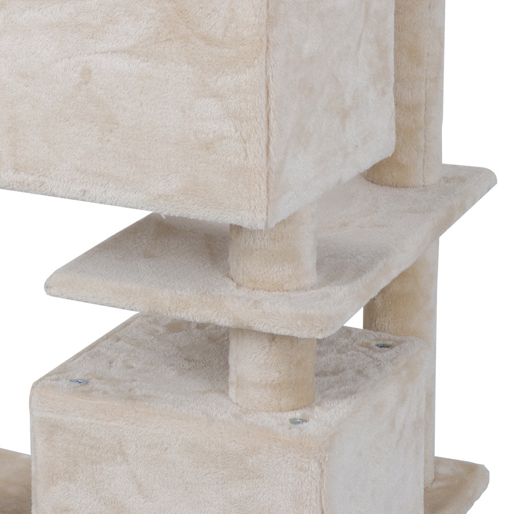 Multi-level Scratching Board 52" Cat Tree Tower for Multiple Cats W/Sisal Posts