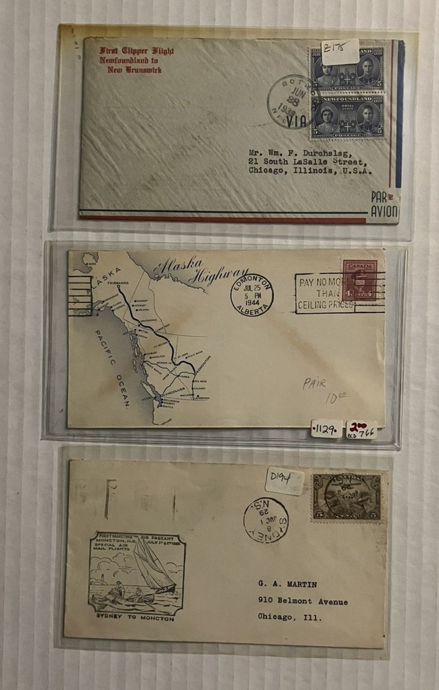 3 Canada cacheted/flight covers 1929-1944 [y10629]