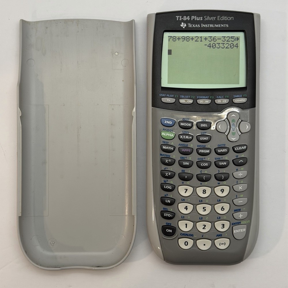 Texas Instruments TI-84 Plus Silver Edition Graphing Calculator Gray Tested C2