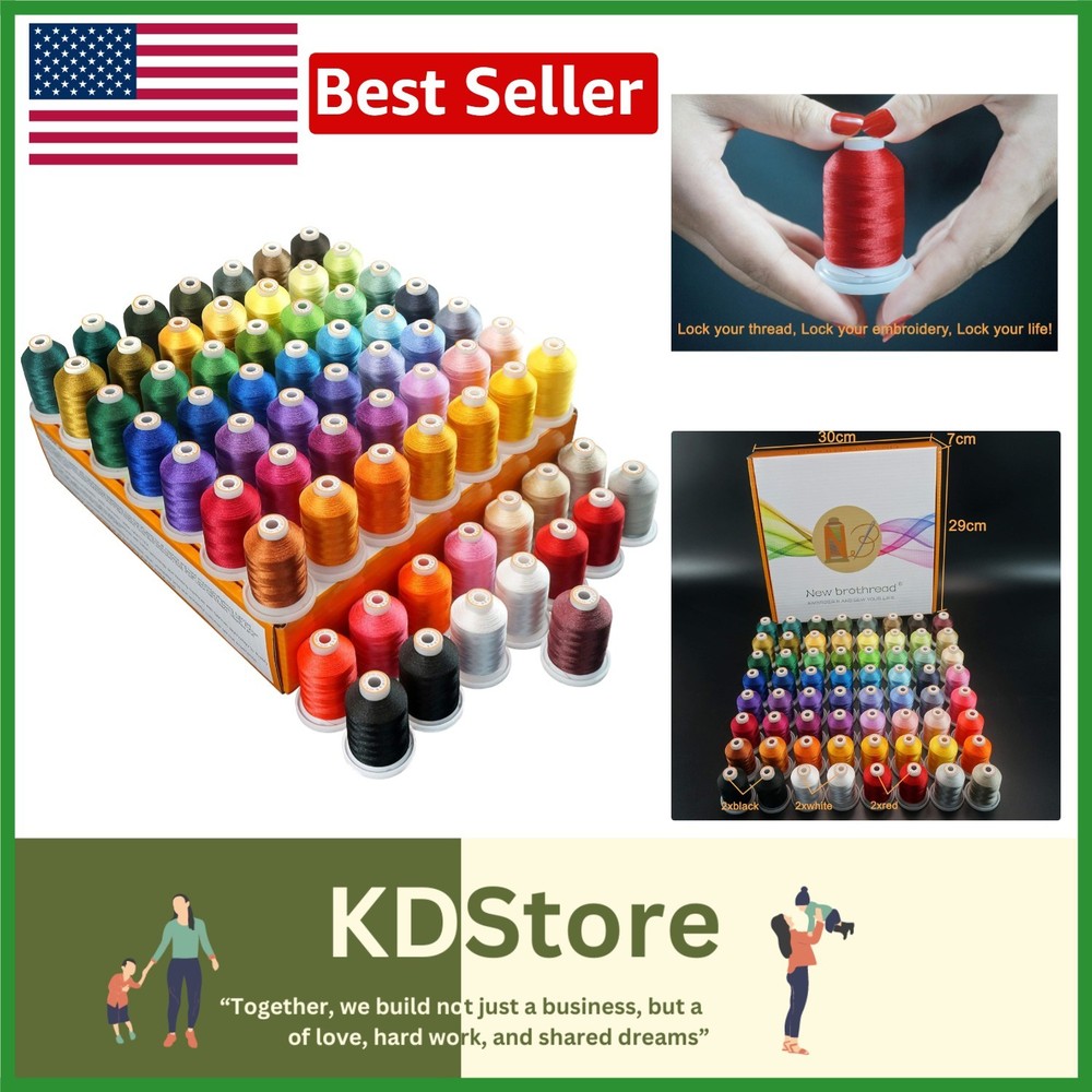 64-Color 1000M Polyester Embroidery Thread Kit