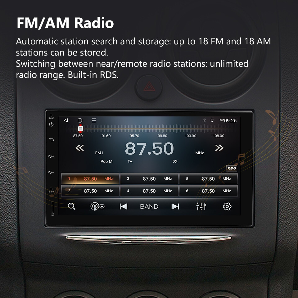 Eonon 7" IPS 2 Din Car Stereo Radio Android 10 8-Core GPS Sat Nav CarPlay No DVD