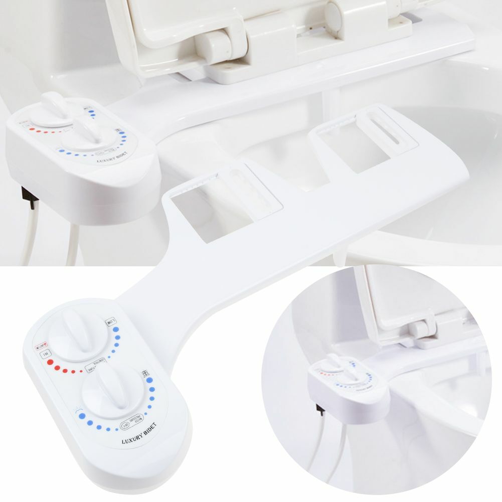 Bidet Fresh Water Spray Kit Non Electric Toilet Seat Attachment Hot Cold Wash
