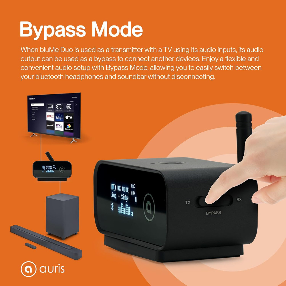 Blume Duo Hifi Bluetooth 5.0 Music TV Transmitter & Receiver Long Range Wireless