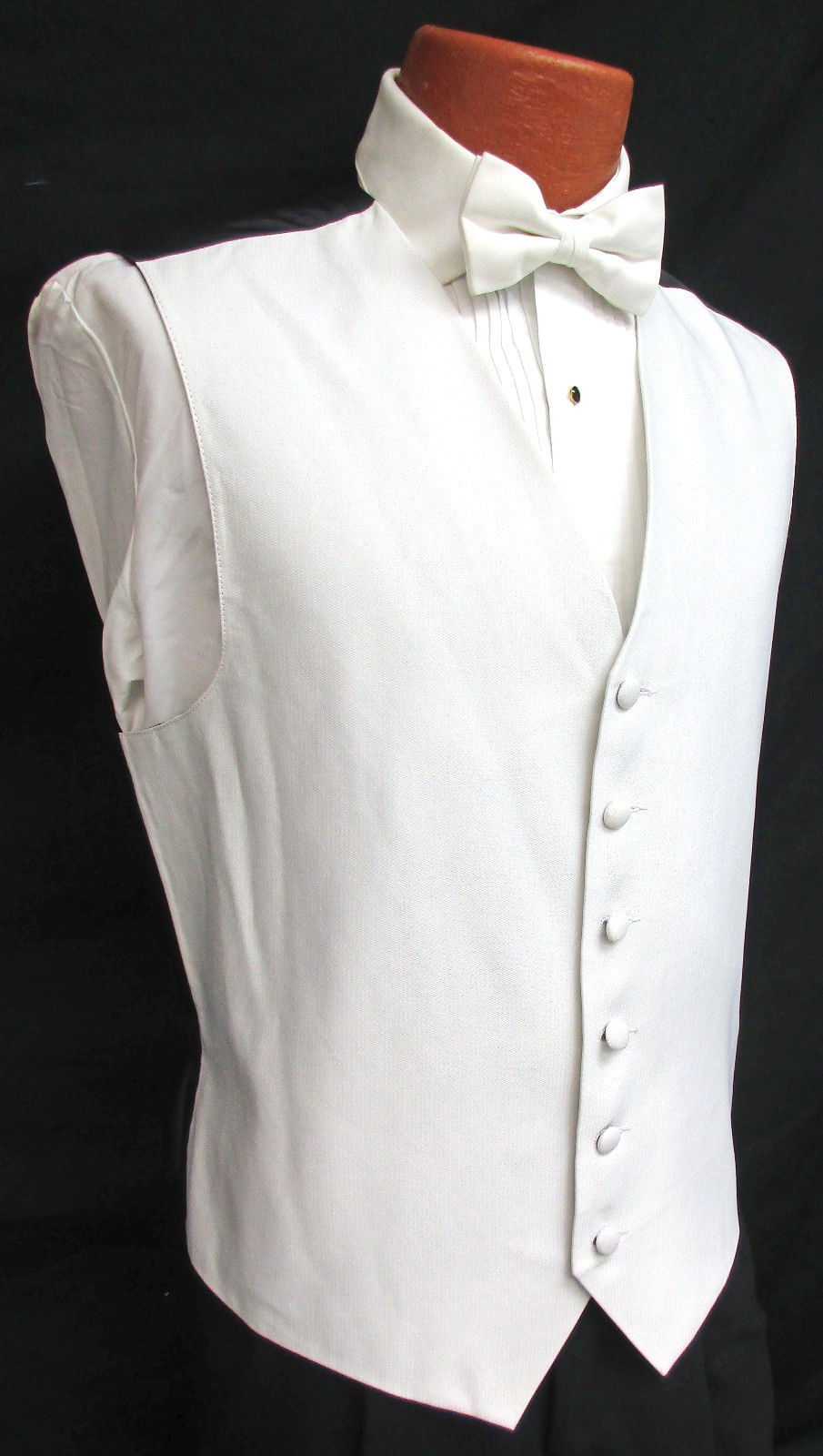 Men's Armanno White Tuxedo Vest with Bow Tie Free Shipping Adjustable Size M