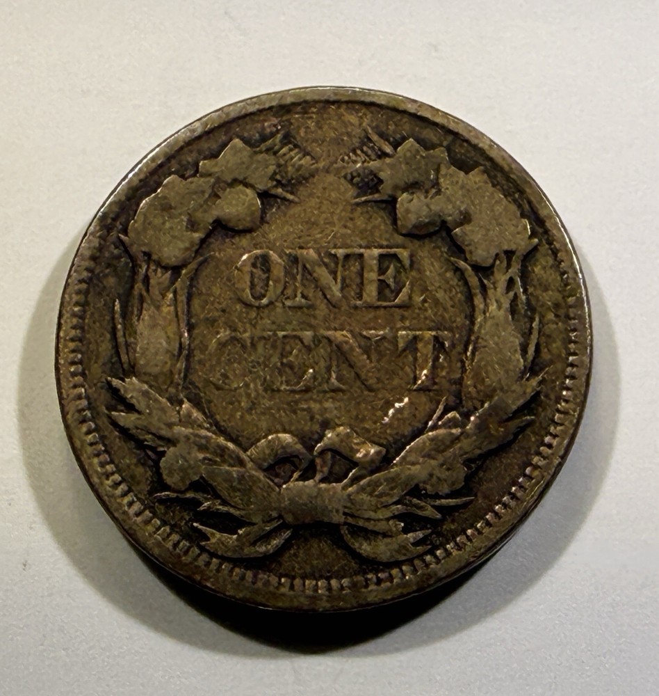 1858 Flying Eagle Cent Large Letters Penny With Feather Lines