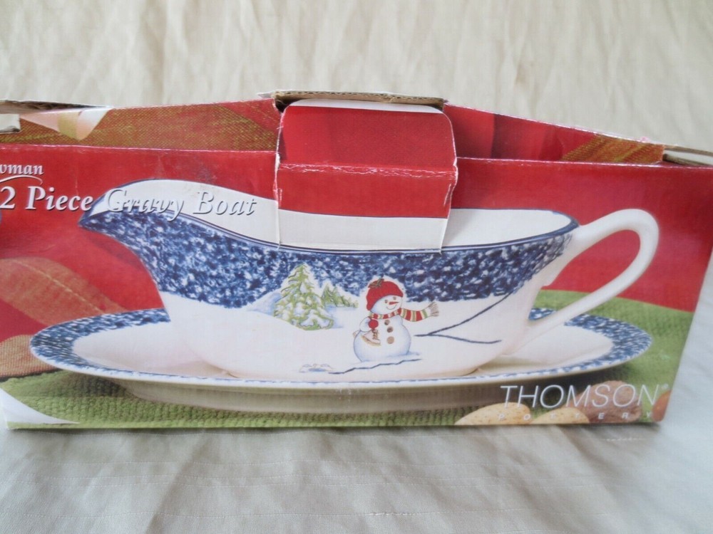 Thomson Snowman Gravy Boat & Underplate