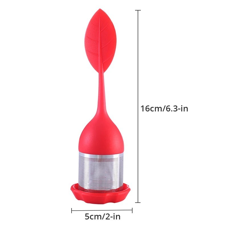 Silicone Leaf Tea Infusers Stainless Tea Strainer Herbal Spice Filter Diffuser