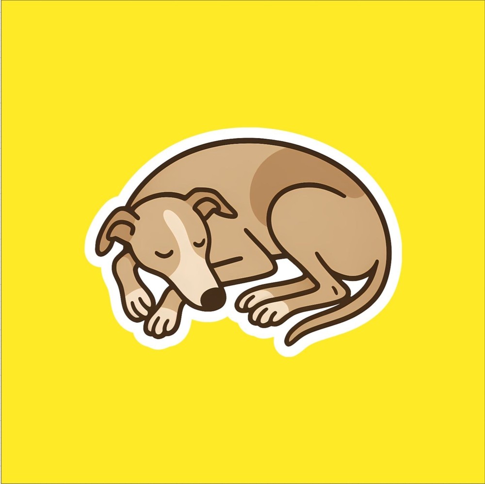 Greyhound Sleeping Sticker