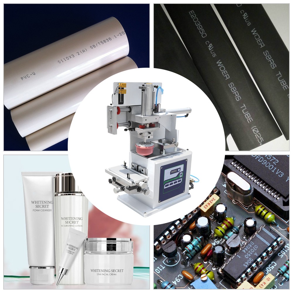 Pneumatic Printer Pad Printing Machine with Sealed Ink Cups For Clothes Plastic