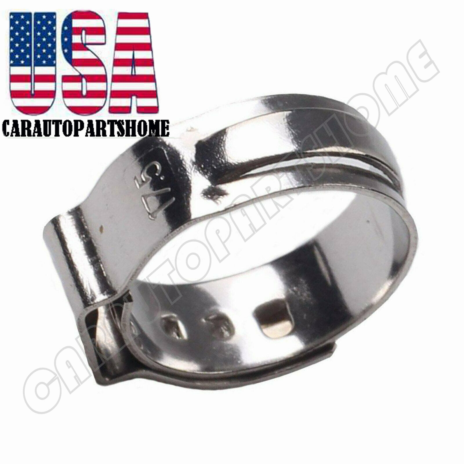 50Pcs 1/2" PEX Stainless Steel Ear Clamp Cinch Rings Crimp Pinch Fitting