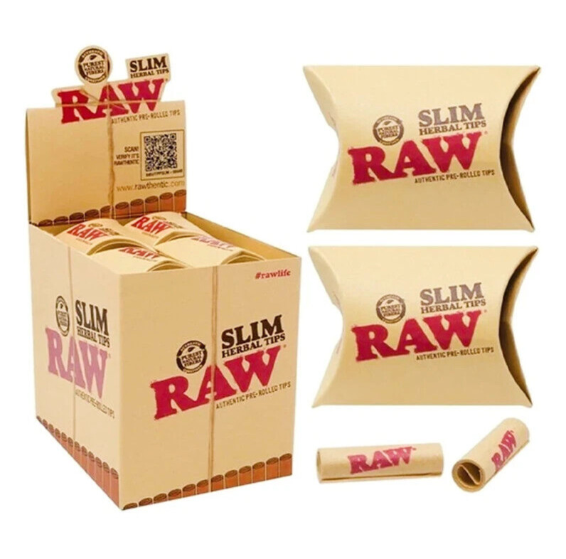 😎✨ RAW SLIM HERBAL PREROLLED TIPS 🔥 20 PK PER BOX 21 TIPS PER PACK 🔥 FULL BOX