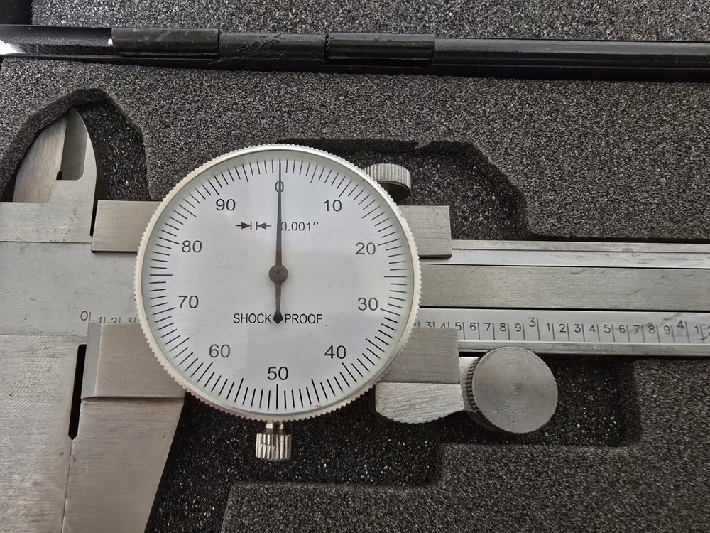 12in" Shockproof Thread Dial Vernier Caliper 0-12" Standard With Plastic Case