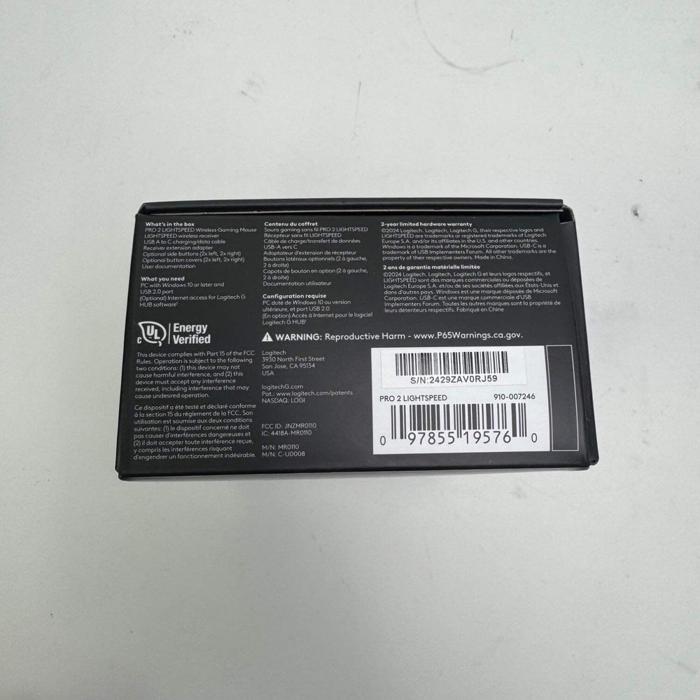 New Logitech Pro 2 Light Speed Wireless Gaming Mouse 910-007246