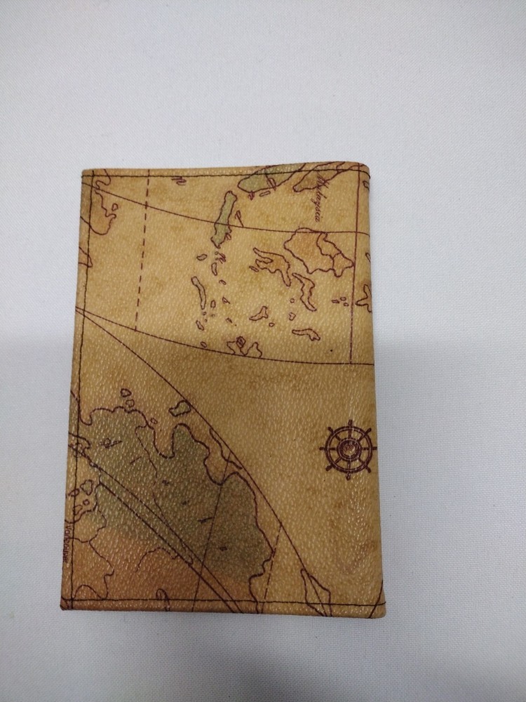 Passport Wallet Pocket with Map Print