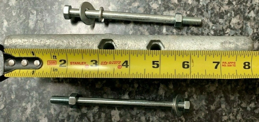 6-Dock Cleat Kit - 8" Cast Hot Dipped Galvanized with 5" Mounting Hardware