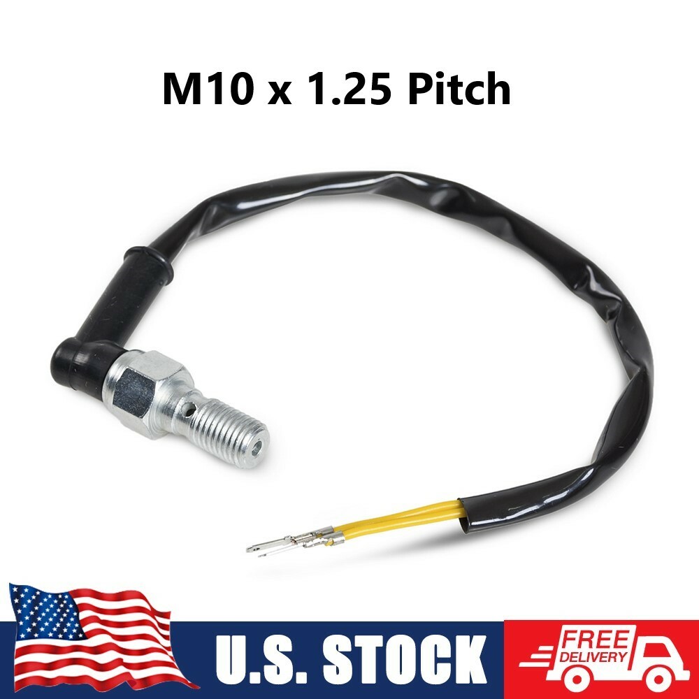 Brake Switch Motorcycle Hydraulic Brake Pressure Light Switch Bolt M10x1.25mm