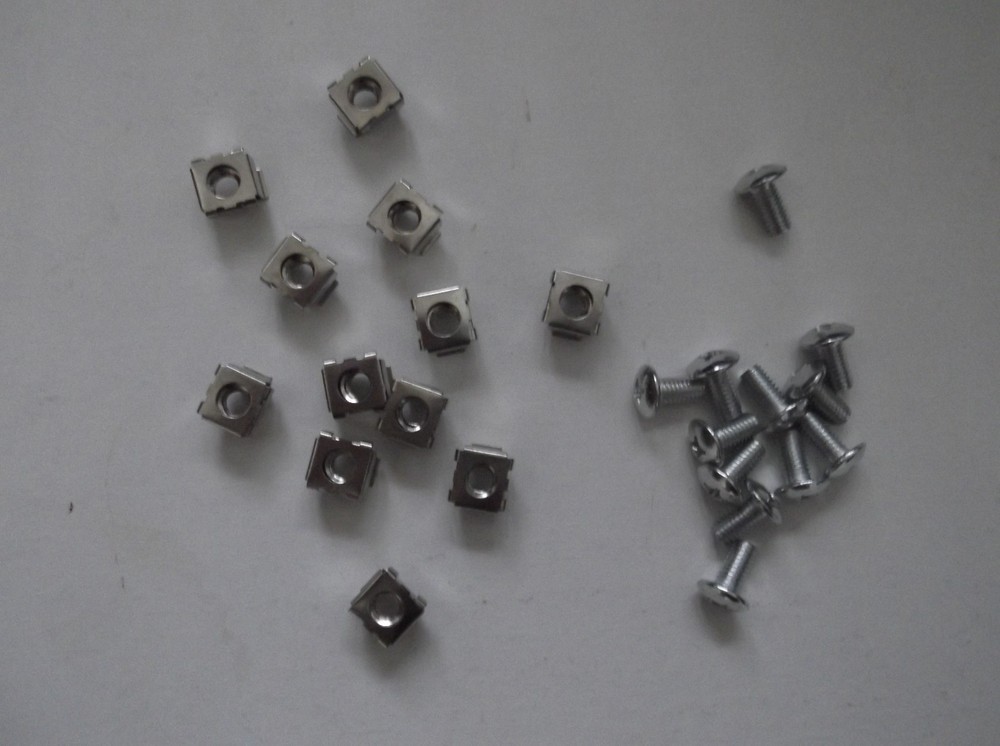 Rack Mount Cage Square Nuts with Screws Plus Bushing 50-Pack