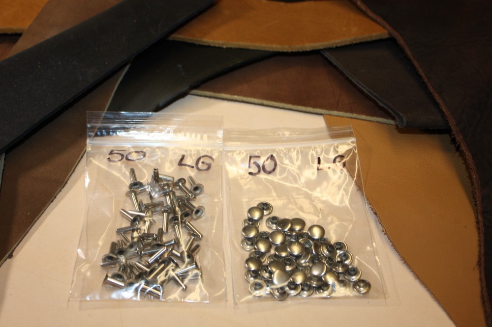 Leather  craft rivits " 50 complete sets " large size