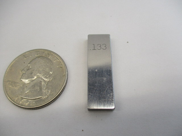.133" ELLSTROM Rectangular Gage Block .133 Standard Gauge VGC