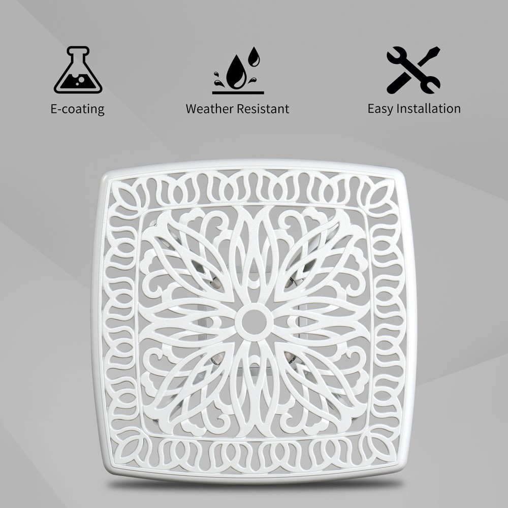 Outdoorr Cast Aluminum Square Table, End Table Side Table for Paio Backyard Pool