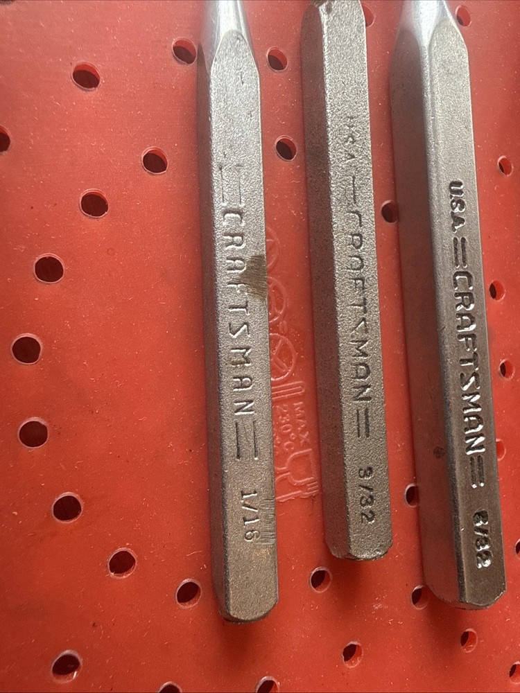 Vintage Craftsman Chisel & Punch Set, Circle G