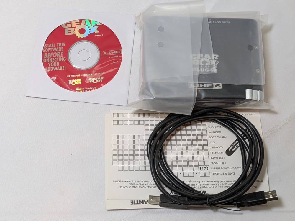 Open Box LINE 6 Gearbox Silver Bundle Plug-In Pro Tone for PC Mac with Box